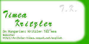 timea kritzler business card